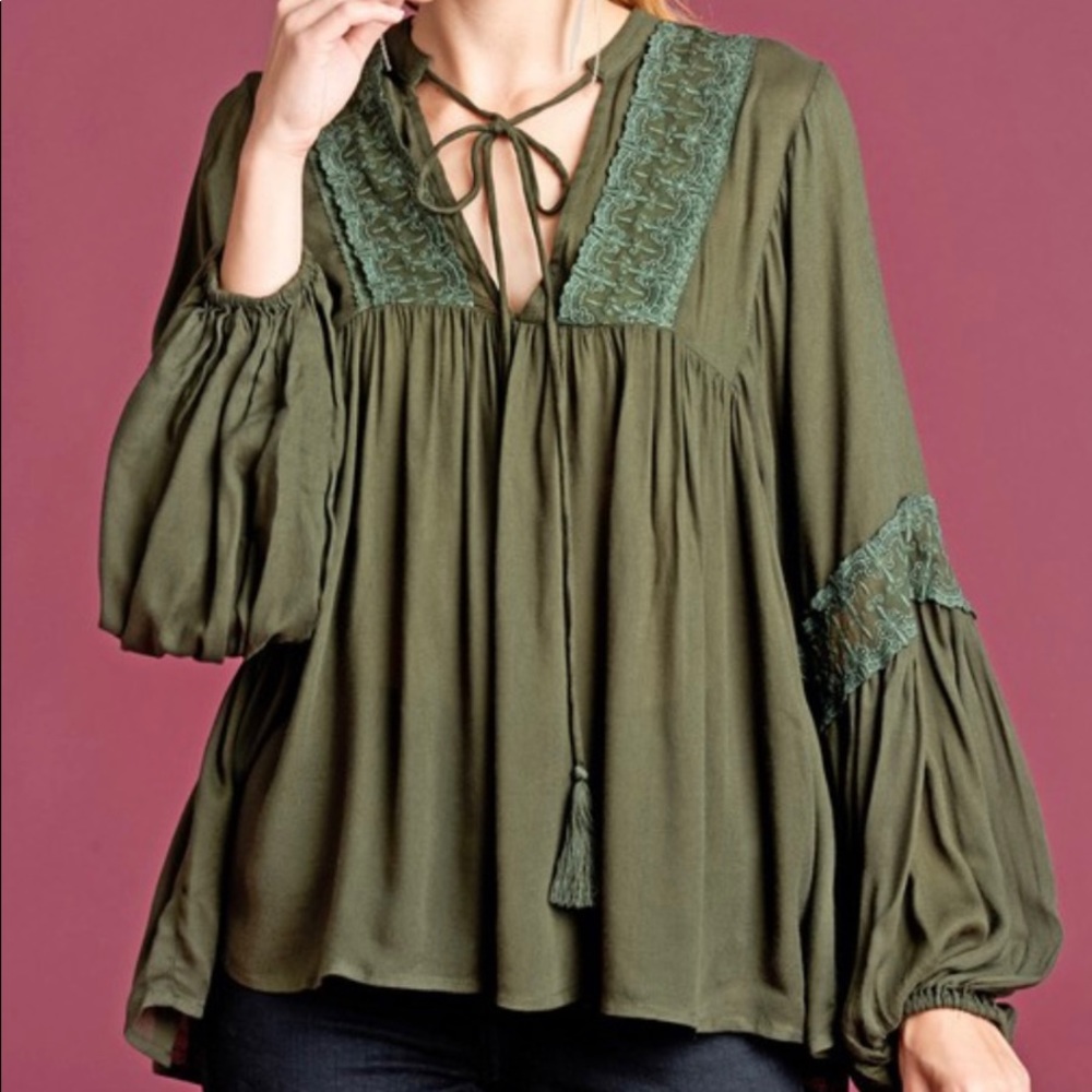 Bubble sleeve blouse